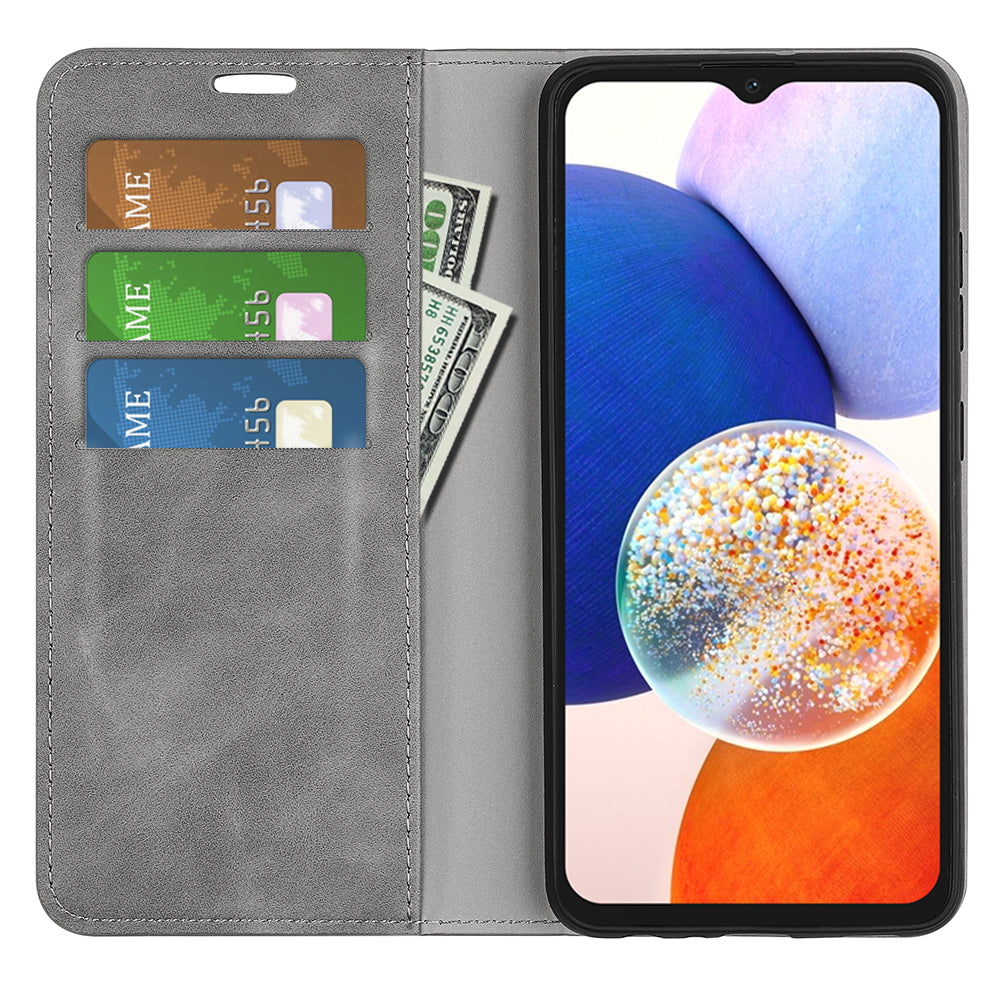 For Samsung Galaxy M14 5G Magnetic Flip Stand Wallet Phone Cover Skin-touch Leather Phone Case For Samsung Galaxy M14 5G Magnetic Flip Stand Wallet Phone Cover Skin-touch Leather Phone Case
